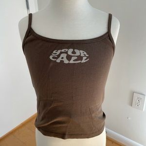 Brandy Melville Brown Your Call Tank Top